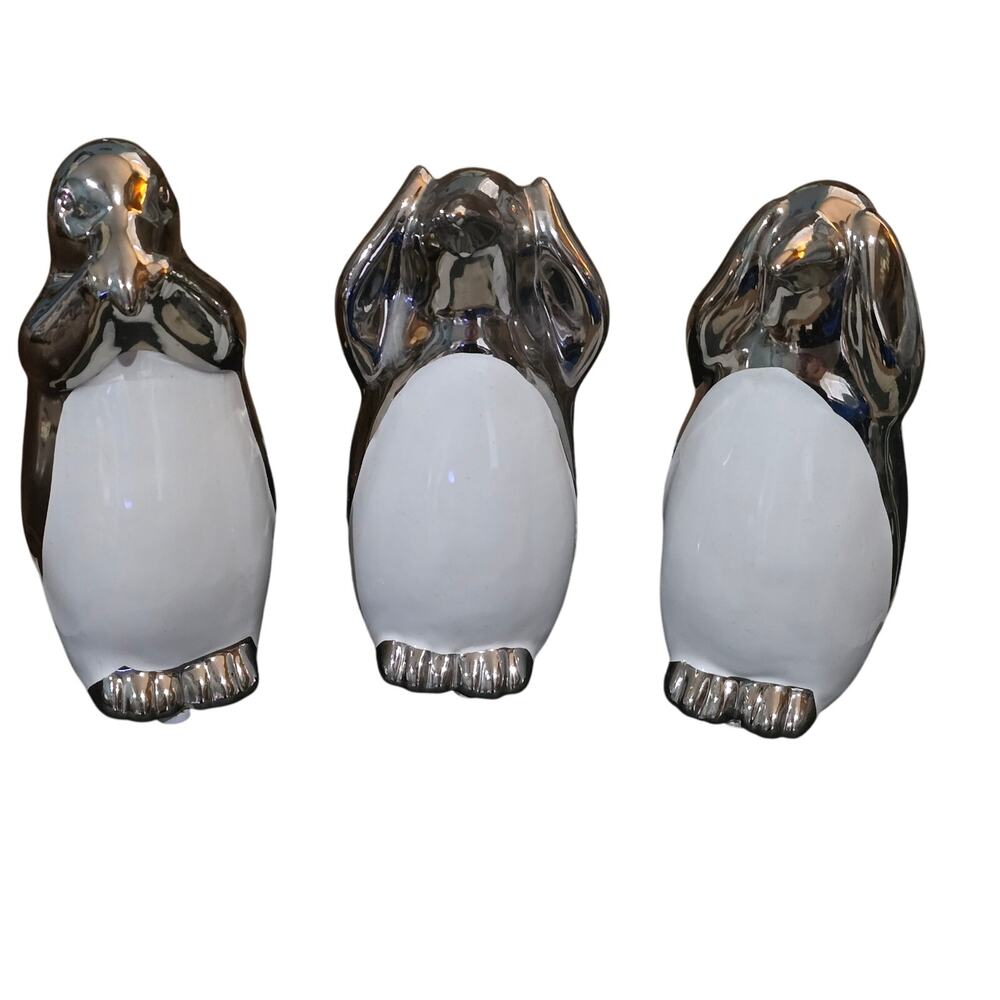 Z Gallerie 3 Penguin No Evil 6" Figurine Set NEW